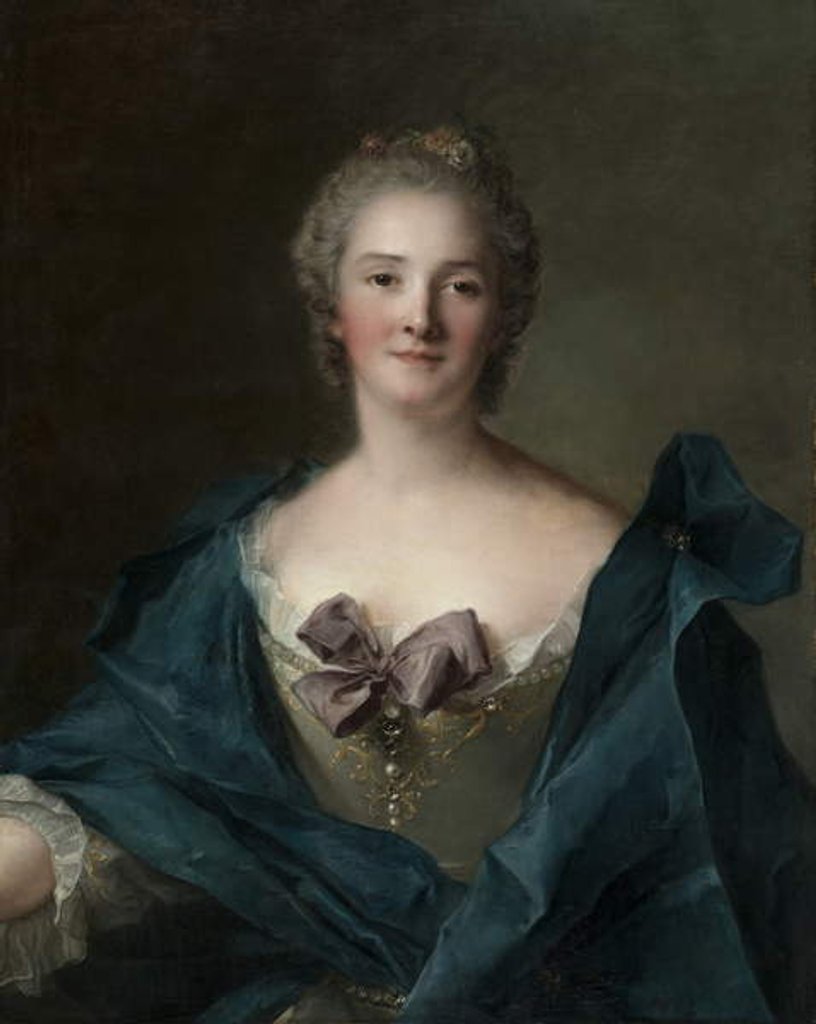 Detail of Portrait of a Woman, c.1748 by Jean-Marc Nattier
