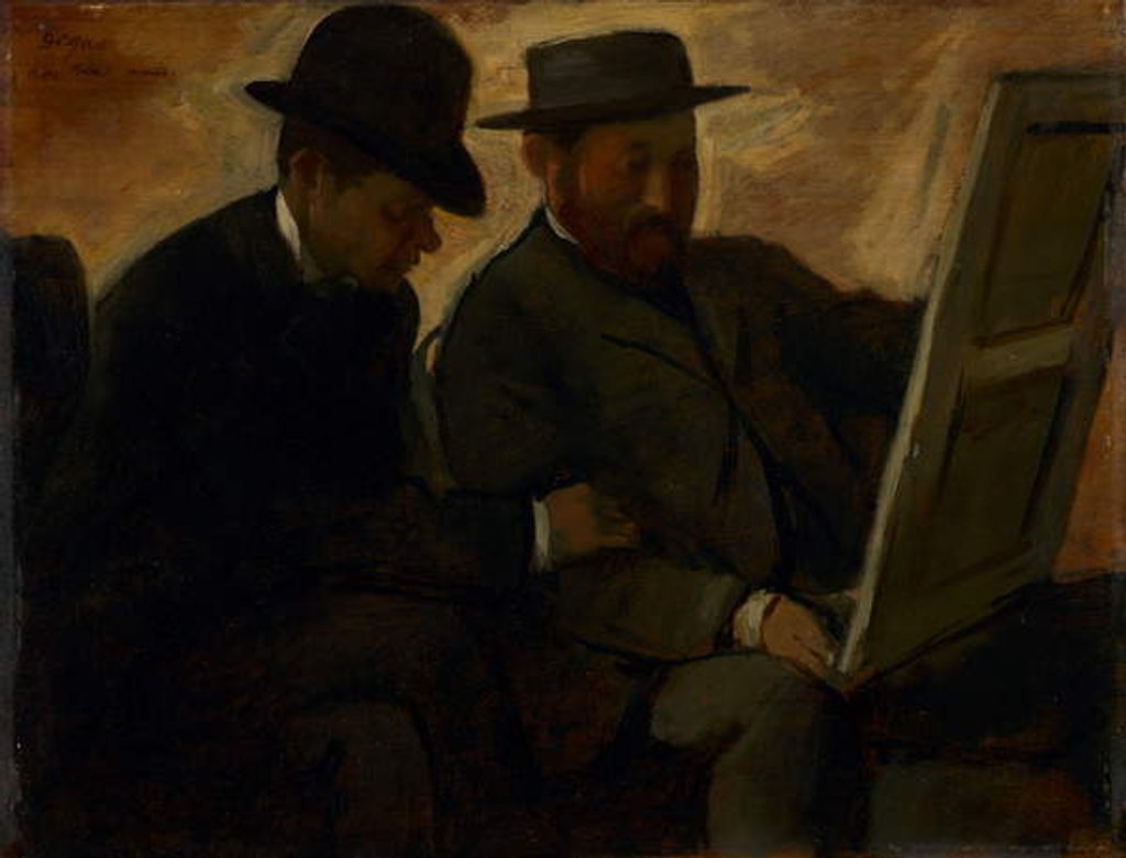 Detail of Paul Lafond and Alphonse Cherfils Examining a Painting, c.1878-1880 by Edgar Degas
