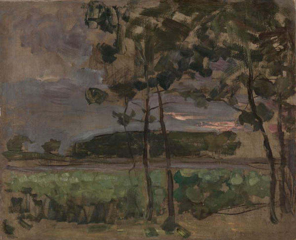 Detail of Field with Young Trees in the Foreground, c.1907 by Piet Mondrian