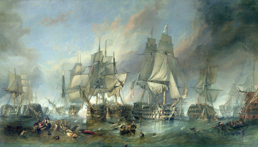 Detail of The Battle of Trafalgar, 1805 by William Clarkson Stanfield