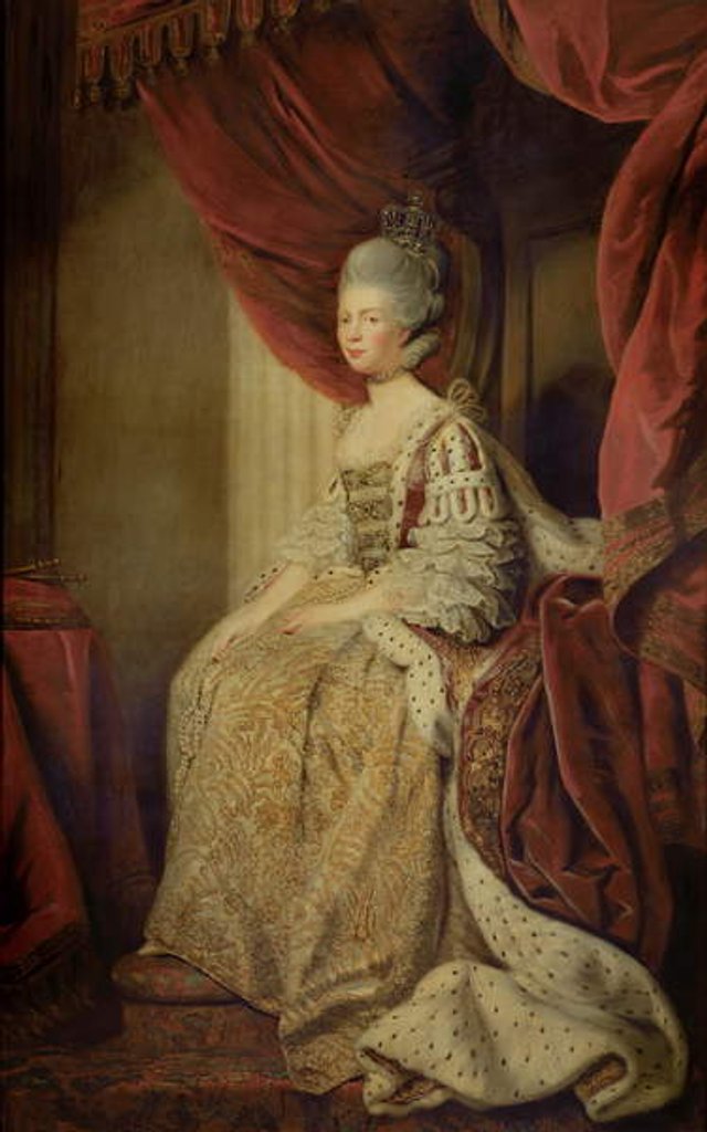 Detail of Queen Charlotte by Allan Ramsay