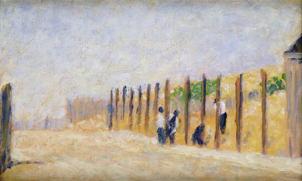 Detail of Pushing in the Poles, c.1882 by Georges Pierre Seurat