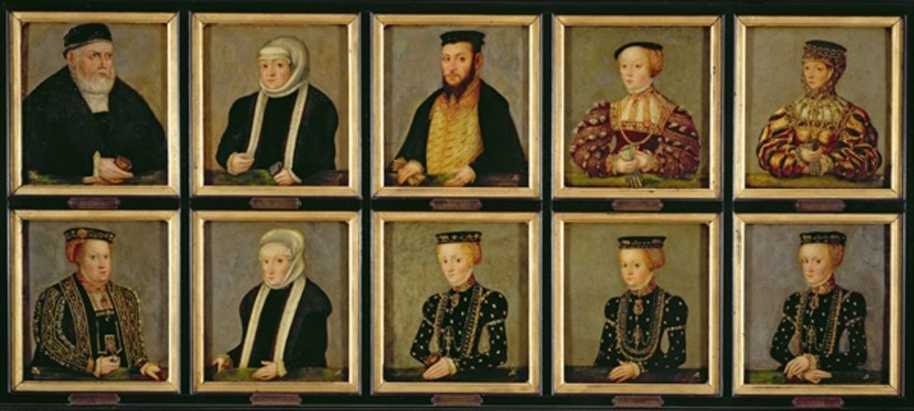 Detail of Portraits of Members of the Jagiellonian Dynasty, c.1565 by Lucas