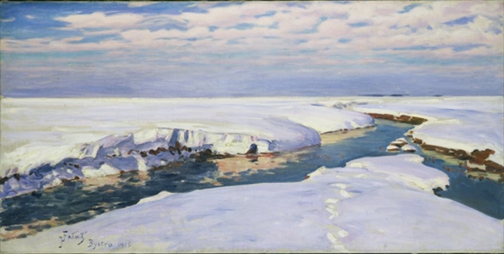 Detail of Winter Landscape, 1915 by Julian Falat