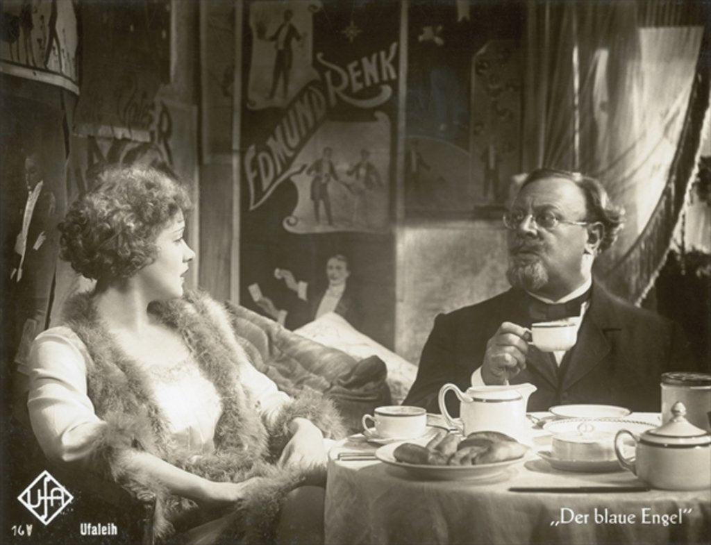 Detail of Still from the film 'The Blue Angel' with Marlene Dietrich and Emil Jannings, 1930 by Photographer German