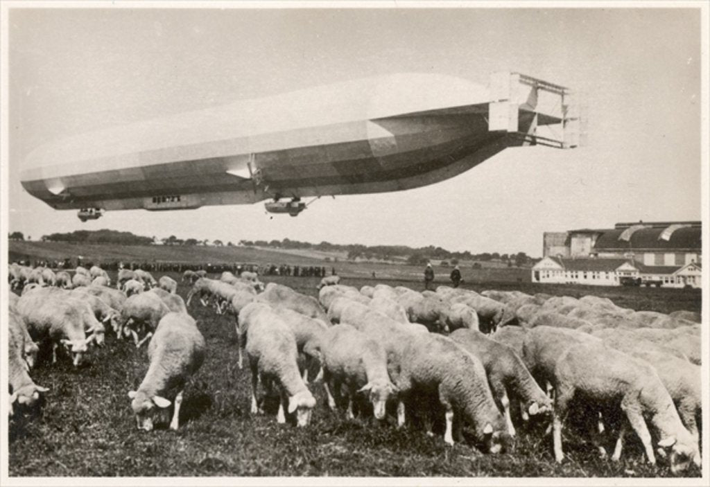 Detail of The passenger Zeppelin LZ10, 'Schwaben' in flight, 1911 by Photographer German