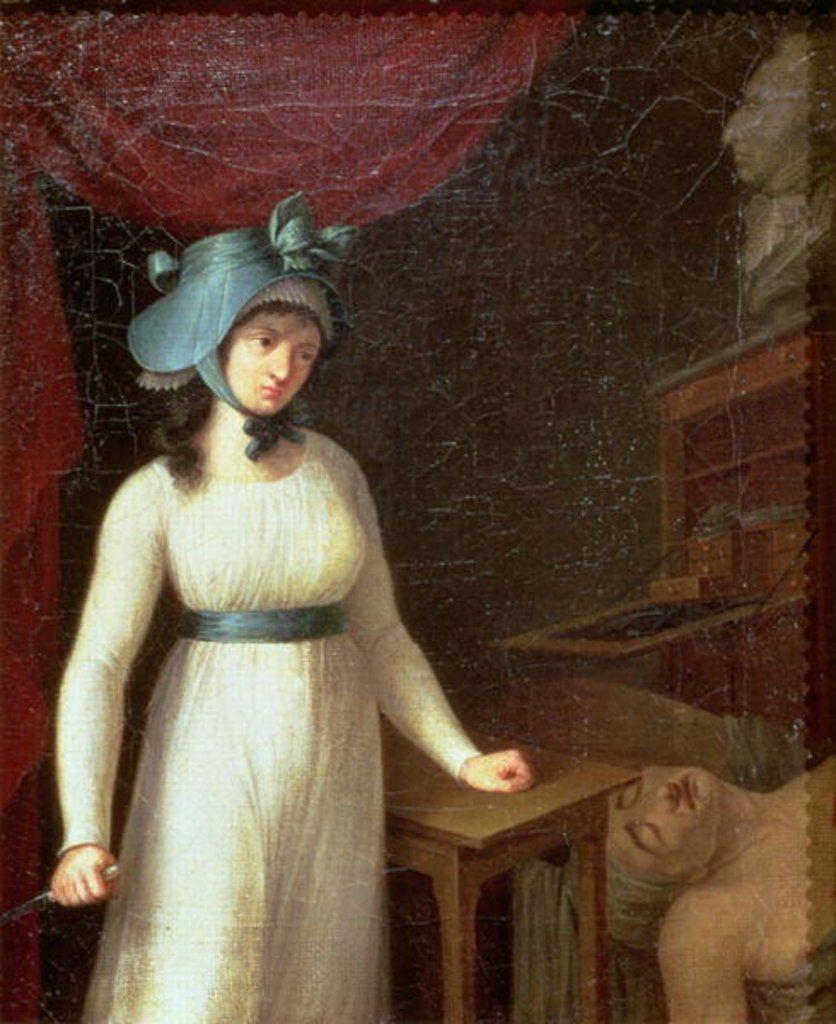 Detail of Charlotte Corday and the Assassination of Jean Paul Marat in his Bath, 13th July 1793 by French School