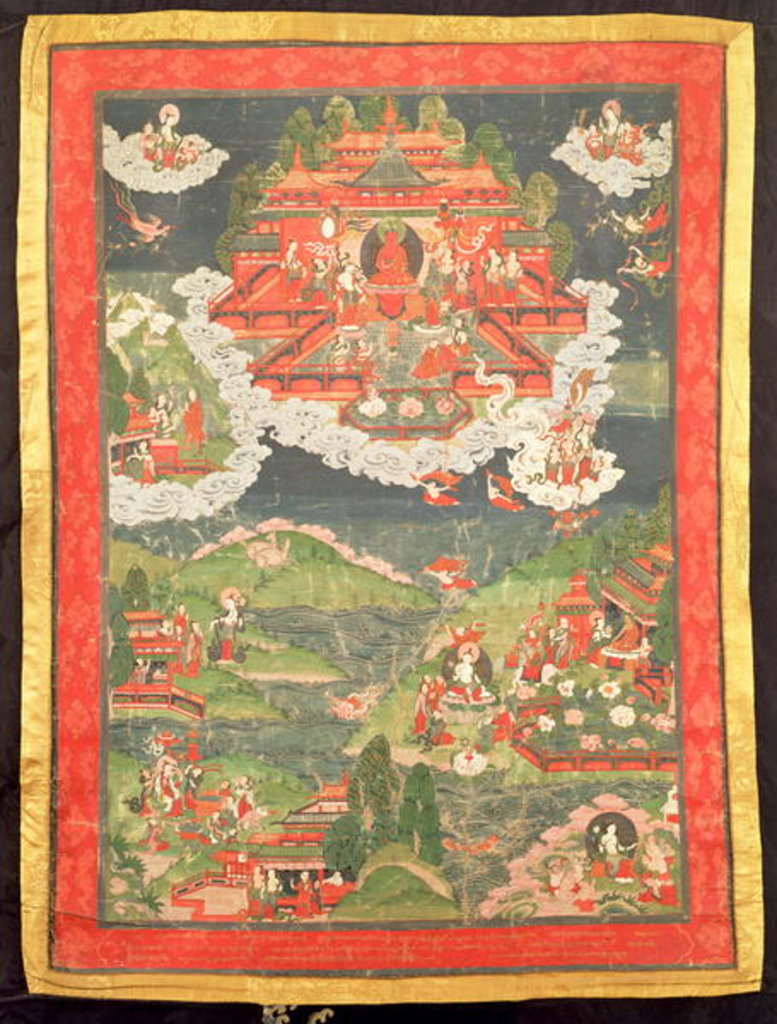Detail of Thangka of the Paradise of Amitabha by School Tibetan