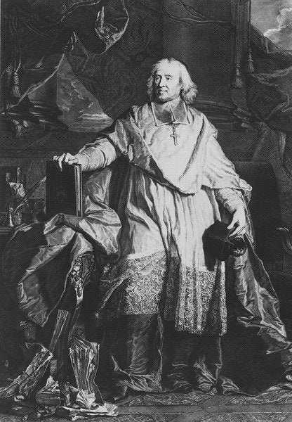 Detail of Jacques Benigne Bossuet by Pierre-Imbert Drevet