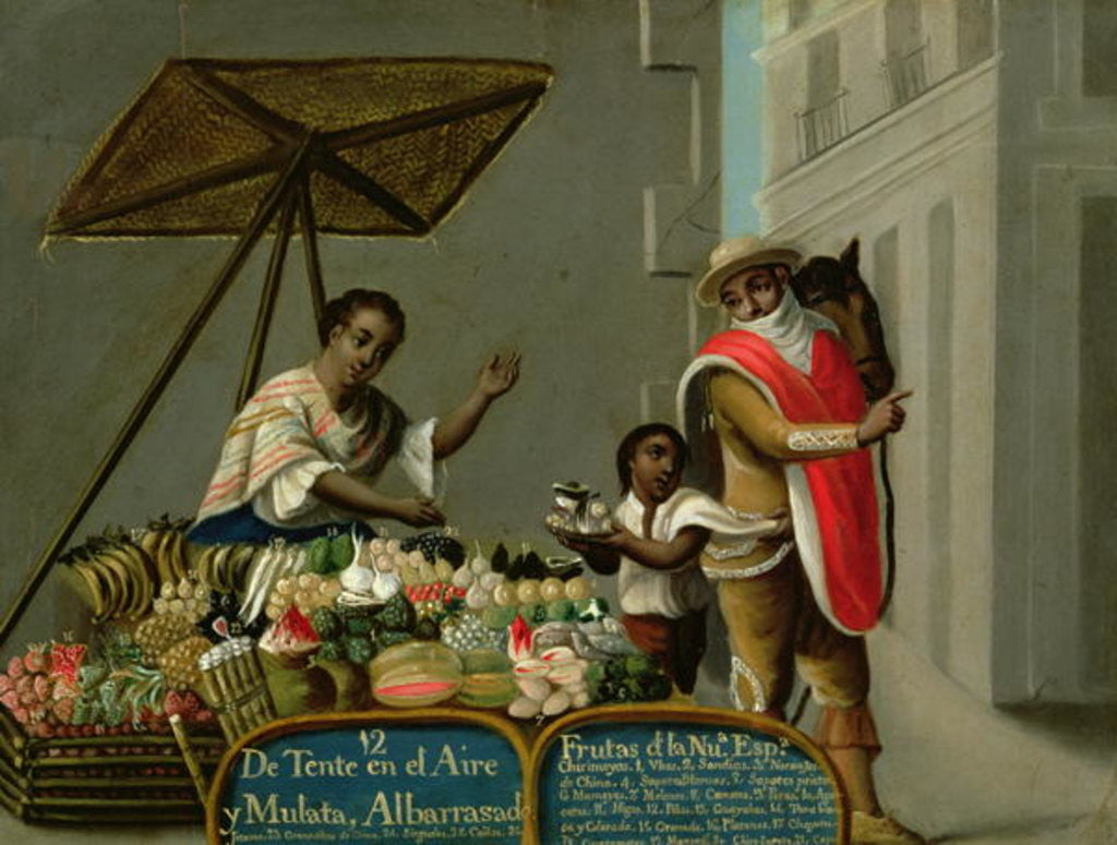 Detail of A Coloured Man and his Mulatto Wife by Spanish School