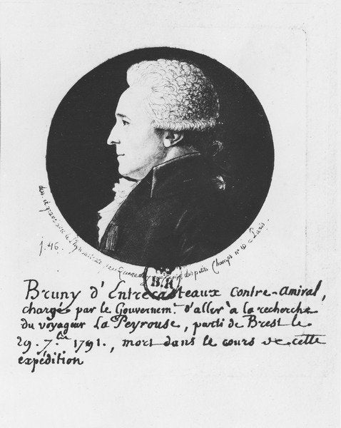 Detail of Antoine Raymond Joseph de Bruni d'Entrecasteaux by Edme Quenedey