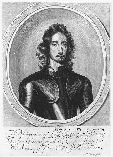 Detail of Lord Thomas Fairfax by William Faithorne