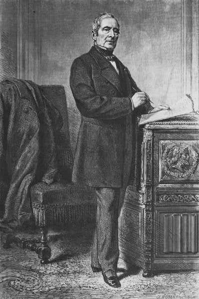 Detail of Alphonse de Lamartine by Ange-Louis Janet