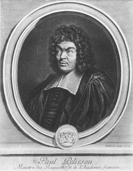 Detail of Portrait of Paul Pellisson by Gerard Edelinck