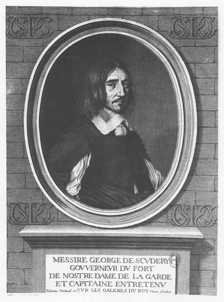 Detail of Georges de Scudéry by Robert Nanteuil