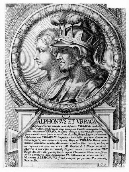 Detail of Alfonso I, the Battler, and Urraca by French School