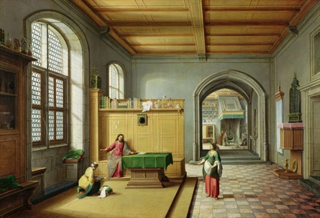 Detail of Christ in the House of Martha and Mary by Hendrik van Steenwyk