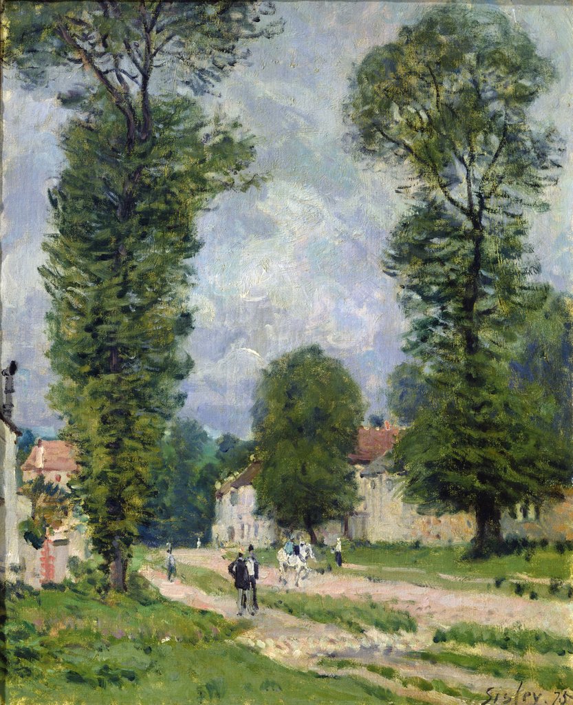 Detail of The Road to Marly-le-Roi, or The Road to Versailles, 1875 by Alfred Sisley