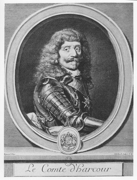 Detail of Henri de Lorraine, Comte d'Harcourt by Gerard Edelinck