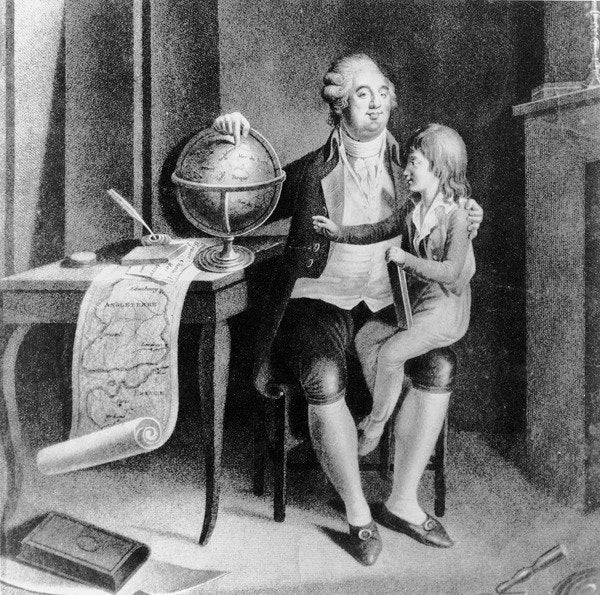 Detail of Louis XVI teaching geography to the Dauphin by French School