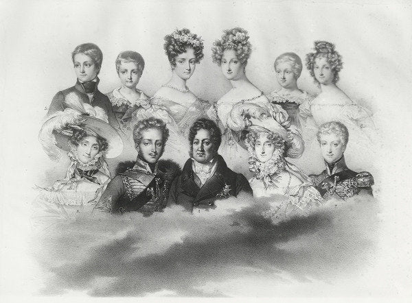 Detail of Louis-Philippe I and his family in 1830 by French School