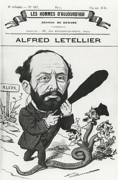 Detail of Caricature of Alfred Letellier by Henri Demare