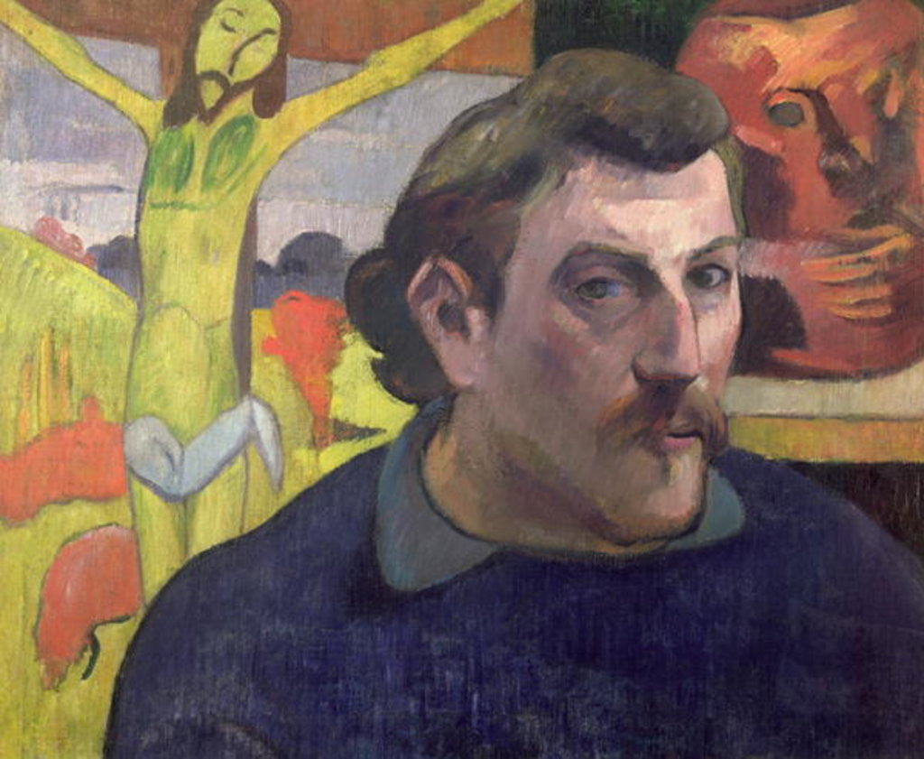 Detail of Self Portrait with the Yellow Christ by Paul Gauguin