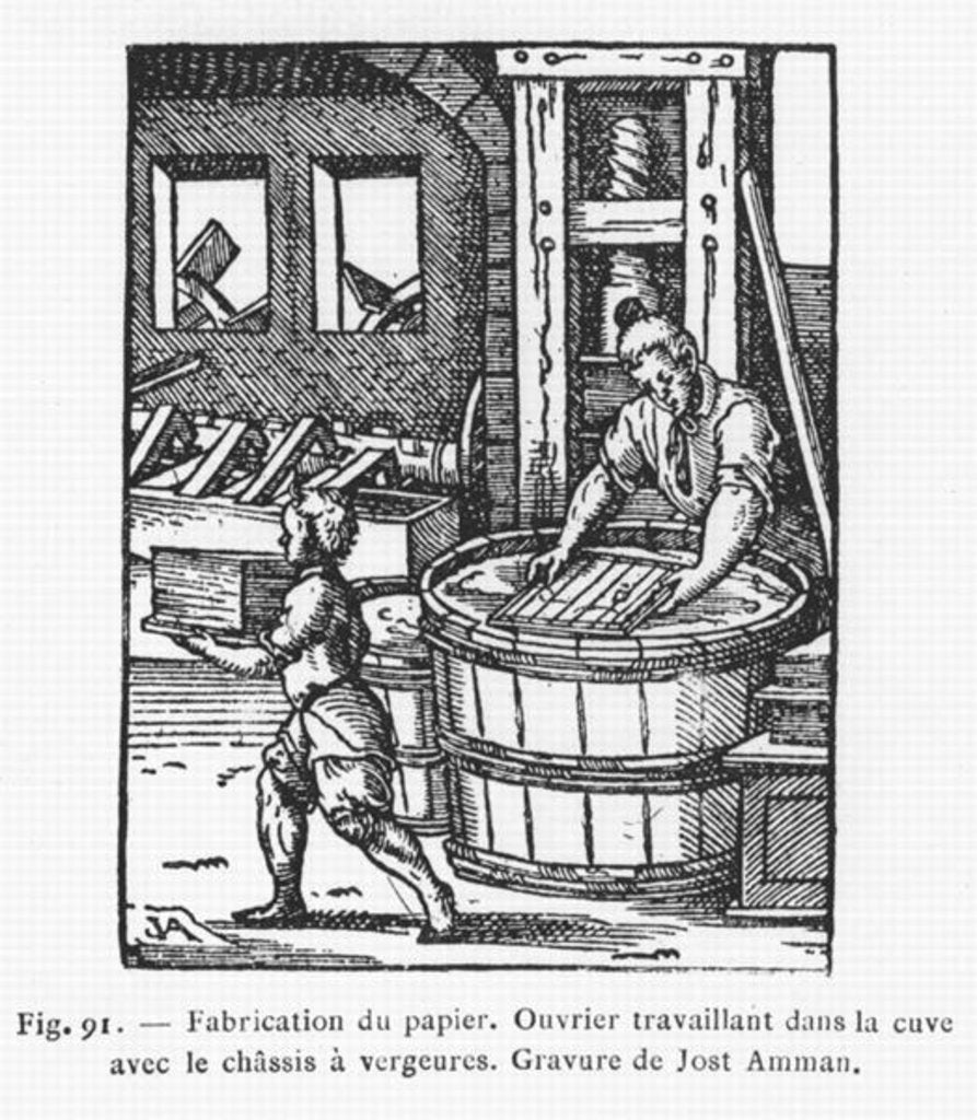 Detail of The Paper Maker by Jost Amman