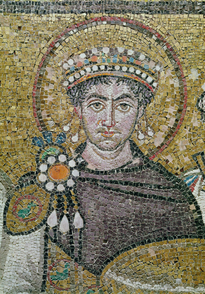 Detail of Emperor Justinian I, c.547 AD by Byzantine School
