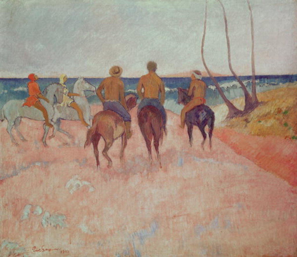 Detail of Horseman on the Beach (Hiva Hoa) by Paul Gauguin