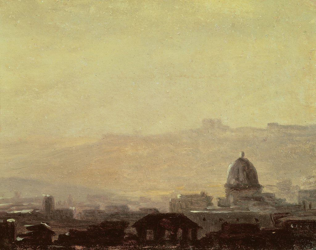 Detail of Houses Dominated by a Dome, Rome by Pierre Henri de Valenciennes