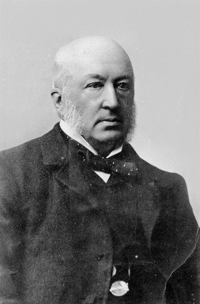 Detail of Portrait of Edme Armand Gaston, Duc d'Audiffret Pasquier by Eugene Pirou