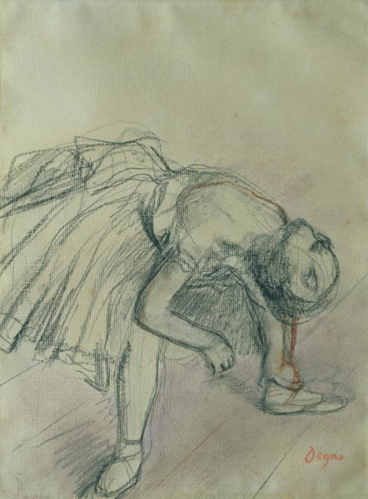 Detail of Dancer Fixing her Slipper by Edgar Degas