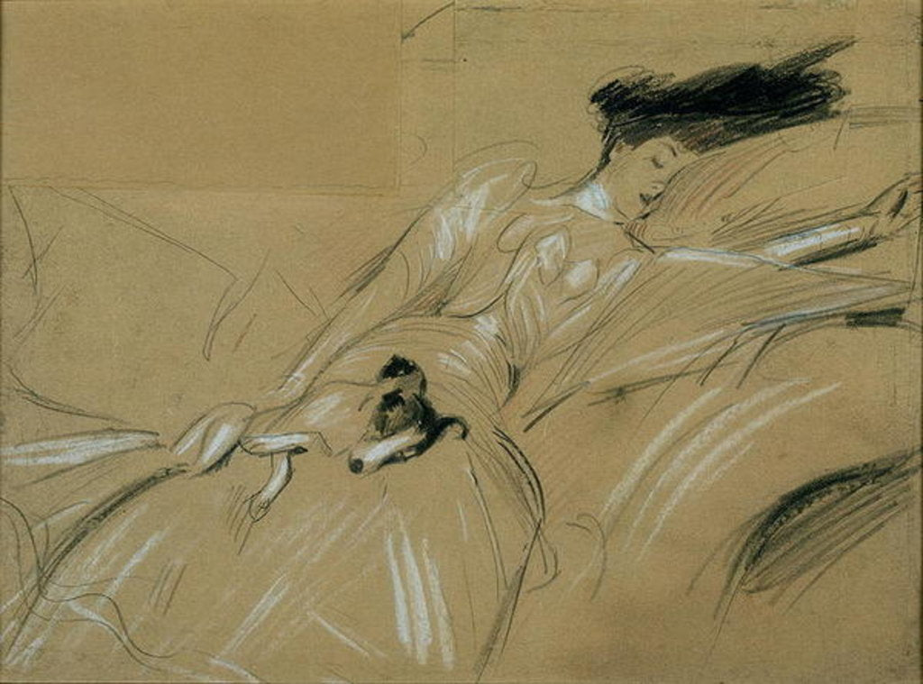 Detail of The Duchess of Marlborough Dozing Off at Blenheim Palace by Paul Cesar Helleu