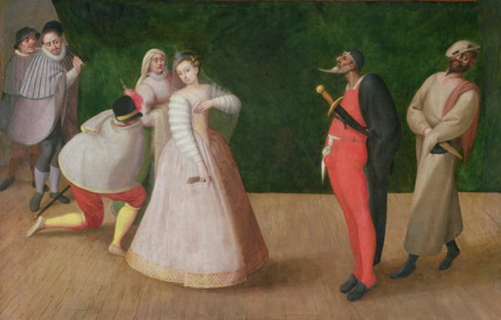 Detail of The Commedia dell'Arte Company by French School