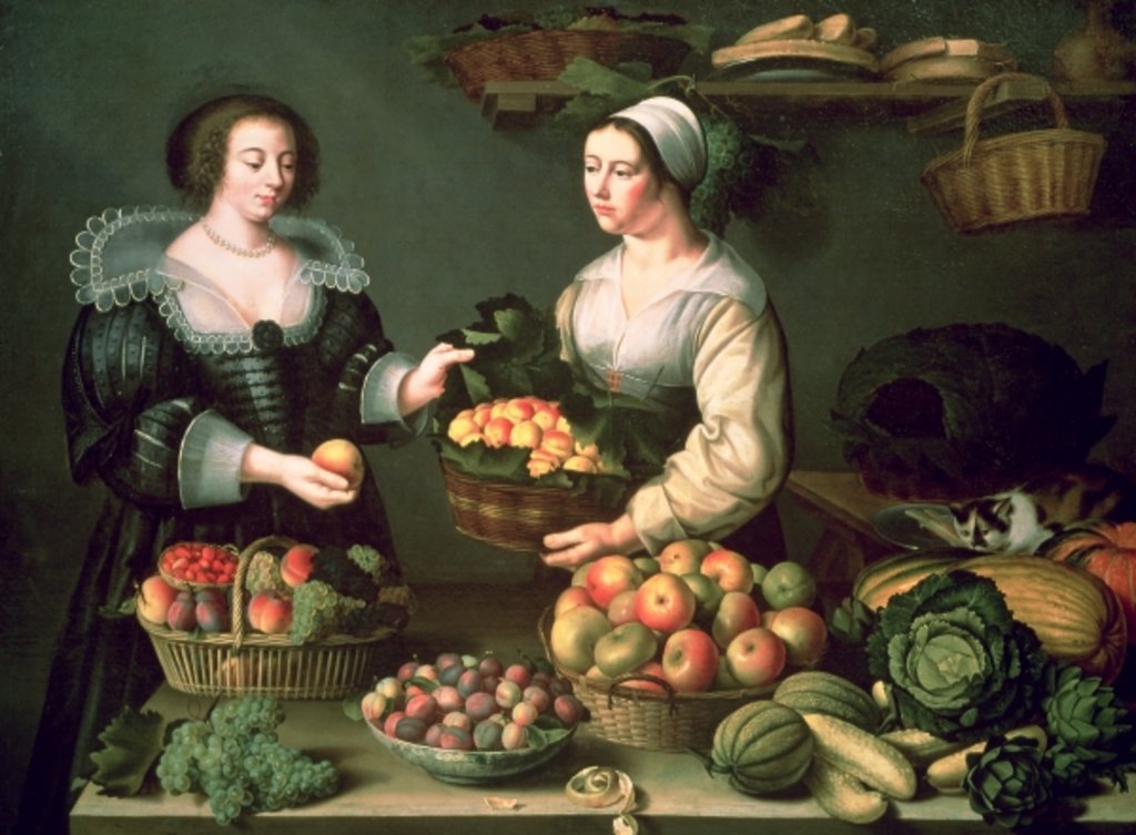Detail of The Fruit and Vegetable Seller by Louise Moillon