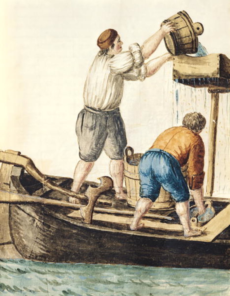 Detail of Boatmen Pouring Fresh Water into the Pipelines by Jan van Grevenbroeck