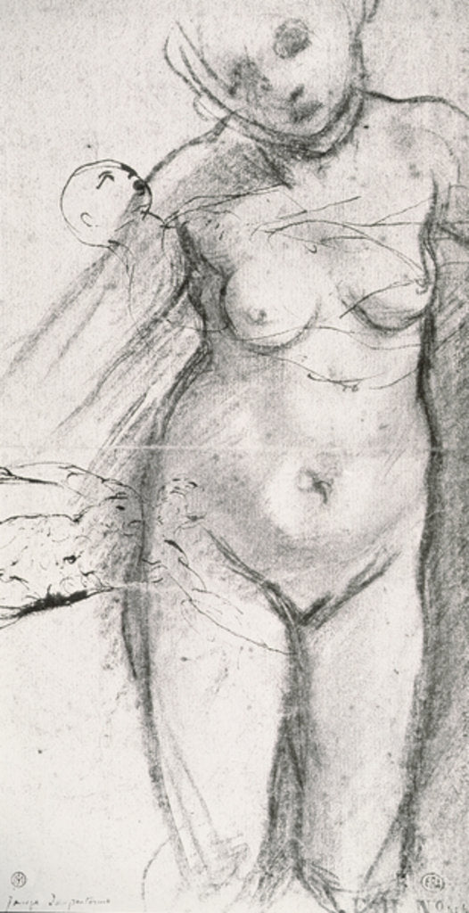Detail of Knee Length Study of a Nude Woman by Jacopo Pontormo