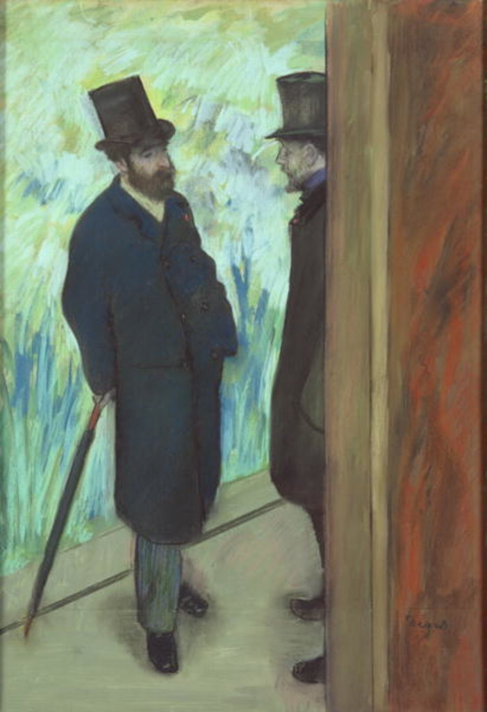 Detail of Friends at the Theatre, Ludovic Halevy and Albert Cave 1878-79 by Edgar Degas