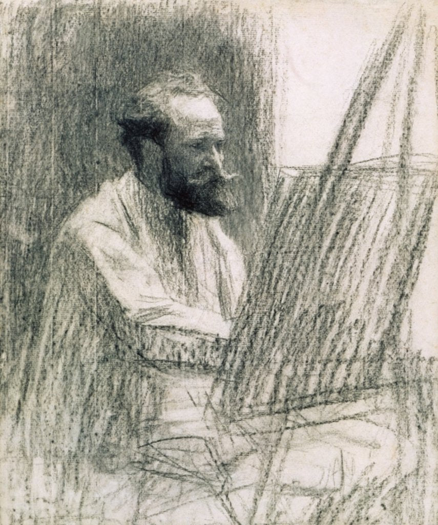 Detail of Portrait of Edouard Manet at his Easel by Leon Augustin Lhermitte