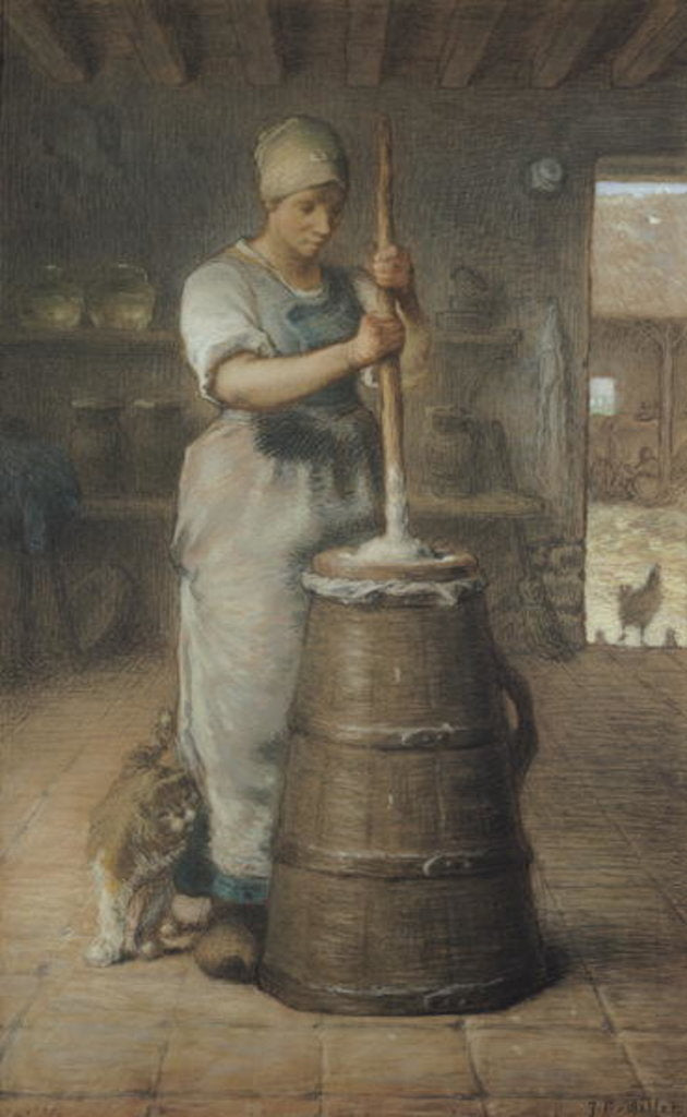 Detail of Churning Butter by Jean-Francois Millet