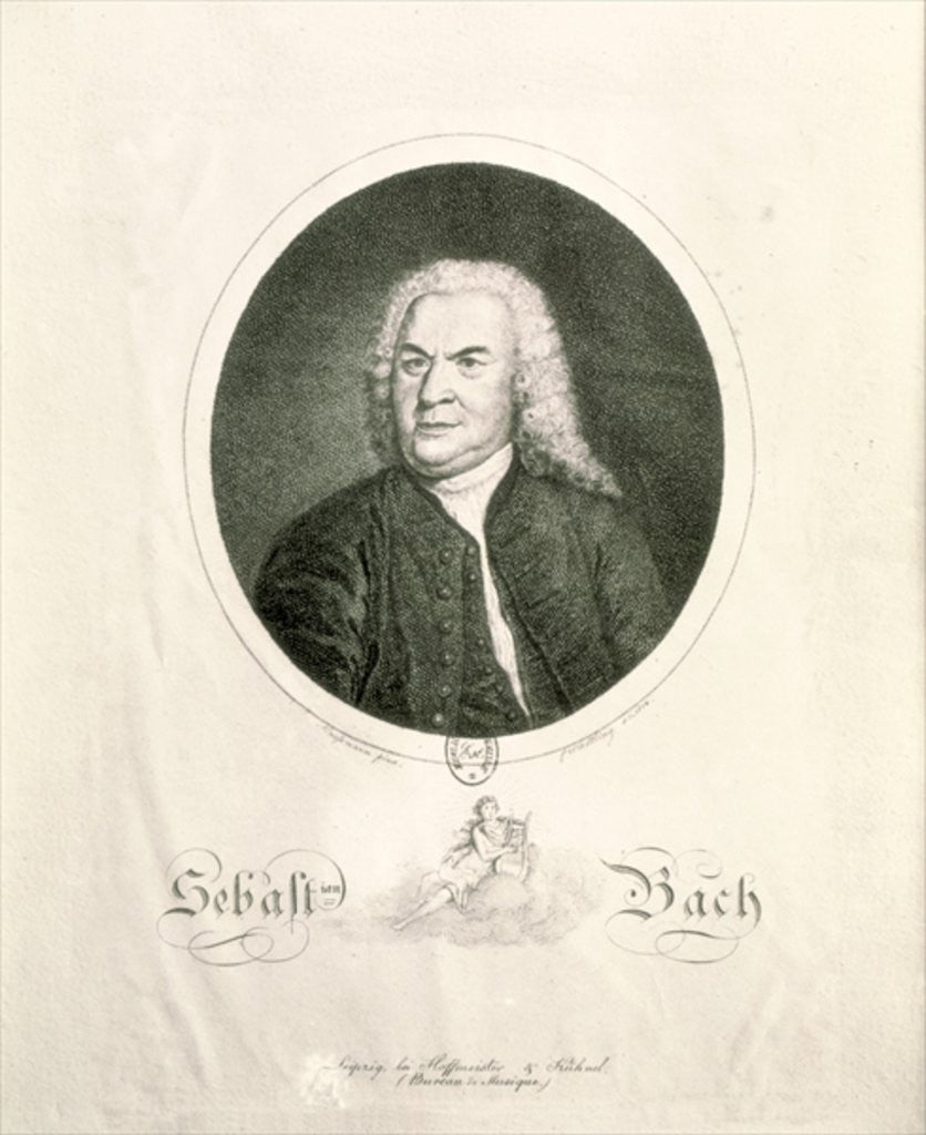 Detail of Portrait of Johann Sebastian Bach by Elias Gottleib Haussmann
