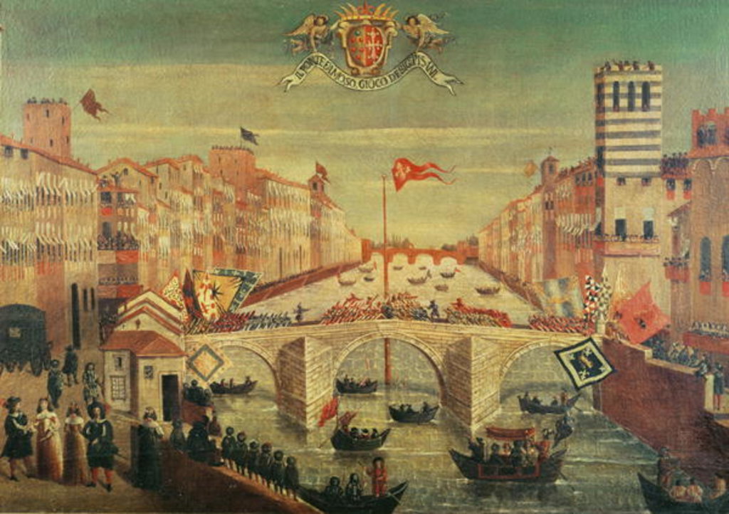 Detail of Il Gioco del Ponte dei Pisani by Italian School