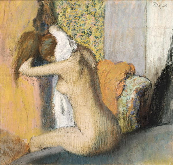 Detail of After the Bath, Woman Drying her Neck by Edgar Degas