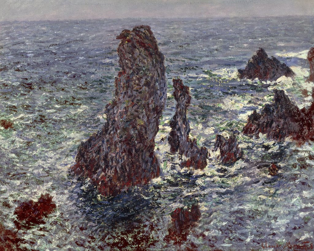 Detail of The Rocks at Belle-Ile by Claude Monet