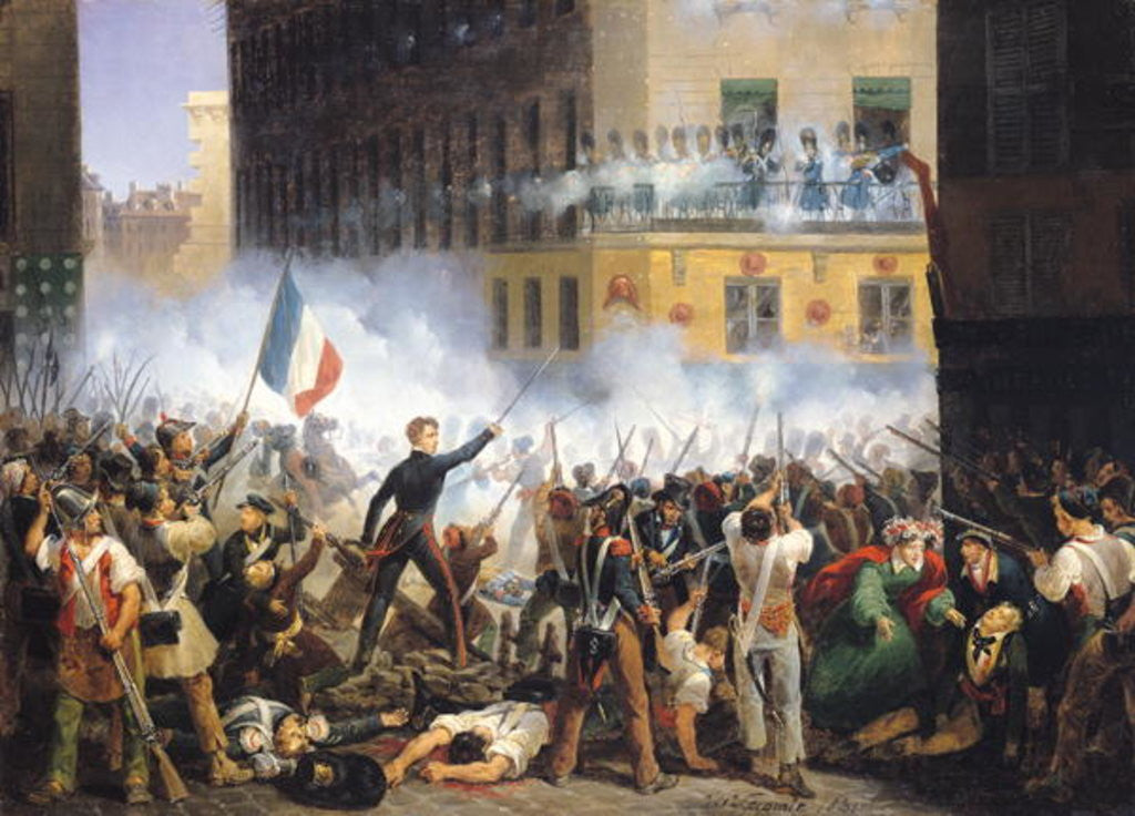 Detail of Battle in the rue de Rohan by Hippolyte Lecomte