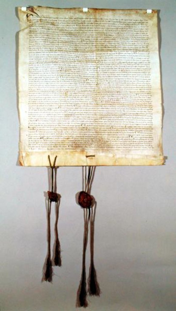 Detail of Charte de Franchise de la Ville de Vaucouleurs, granted by Gauthier de Joinville, confirmed by his uncle, Jean de Joinville by French School