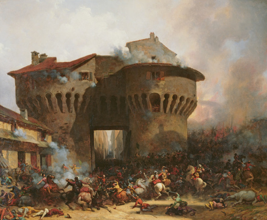 Detail of Combat at Porte Pannessac in 1562 by Julien-Michel Gue