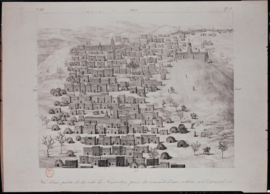 Detail of View of part of the town of Timbuktu from a hill by Rene Caillie