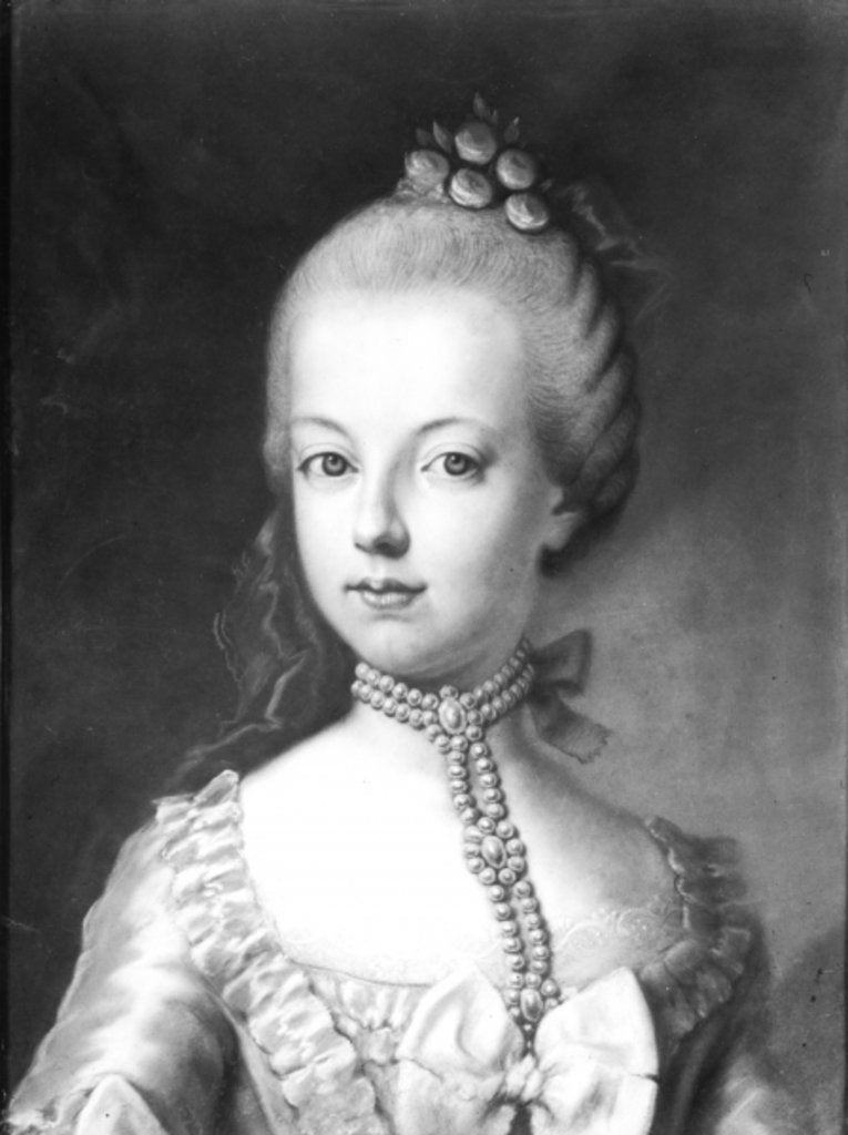 Detail of Portrait of Marie-Antoinette of Habsbourg-Lorraine, c.1771 by Austrian School